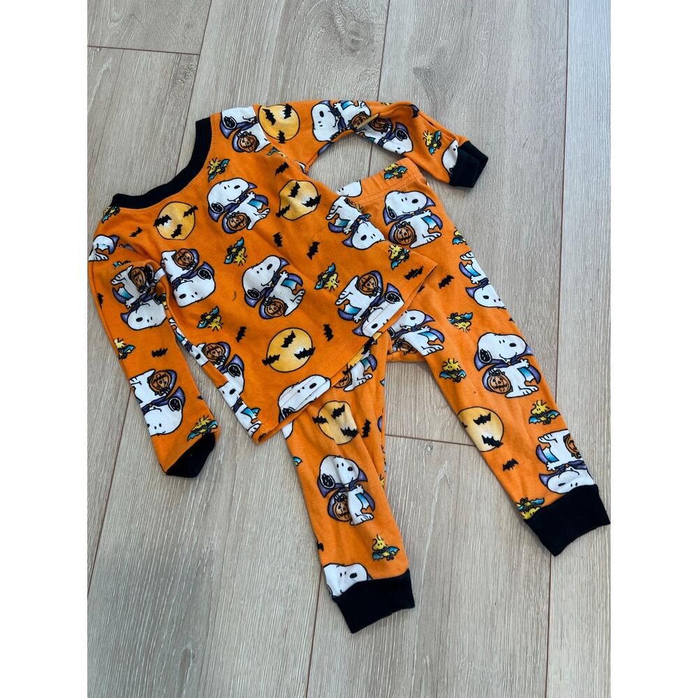 Peanuts Size 2T Halloween Snoopy and Woodstock Pajamas Set Long Sleeve Pants
